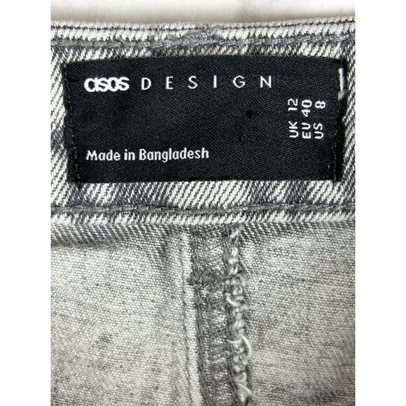 Western Street Grunge ASOS Design Grey Distressed Denim Maxi Skirt, Women's 8 - Picture 9 of 11